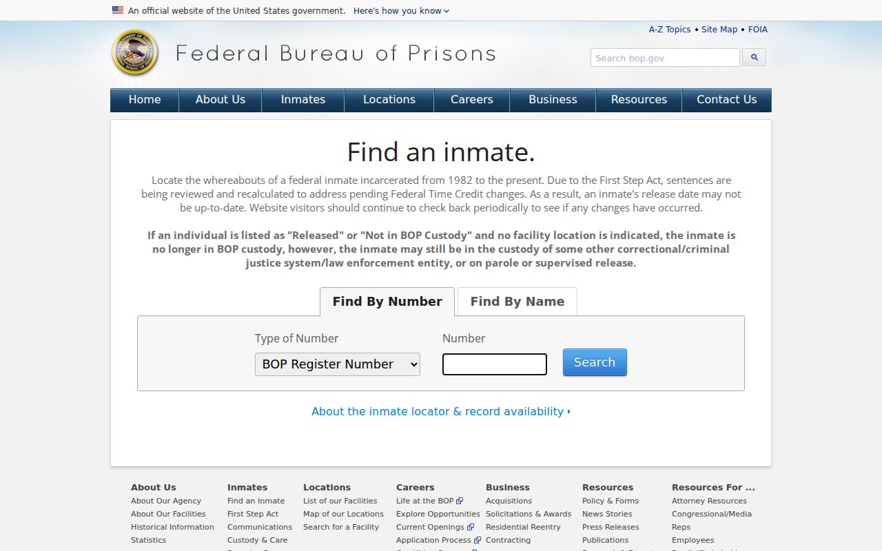 Gramercy criminal records federal inmate locator search