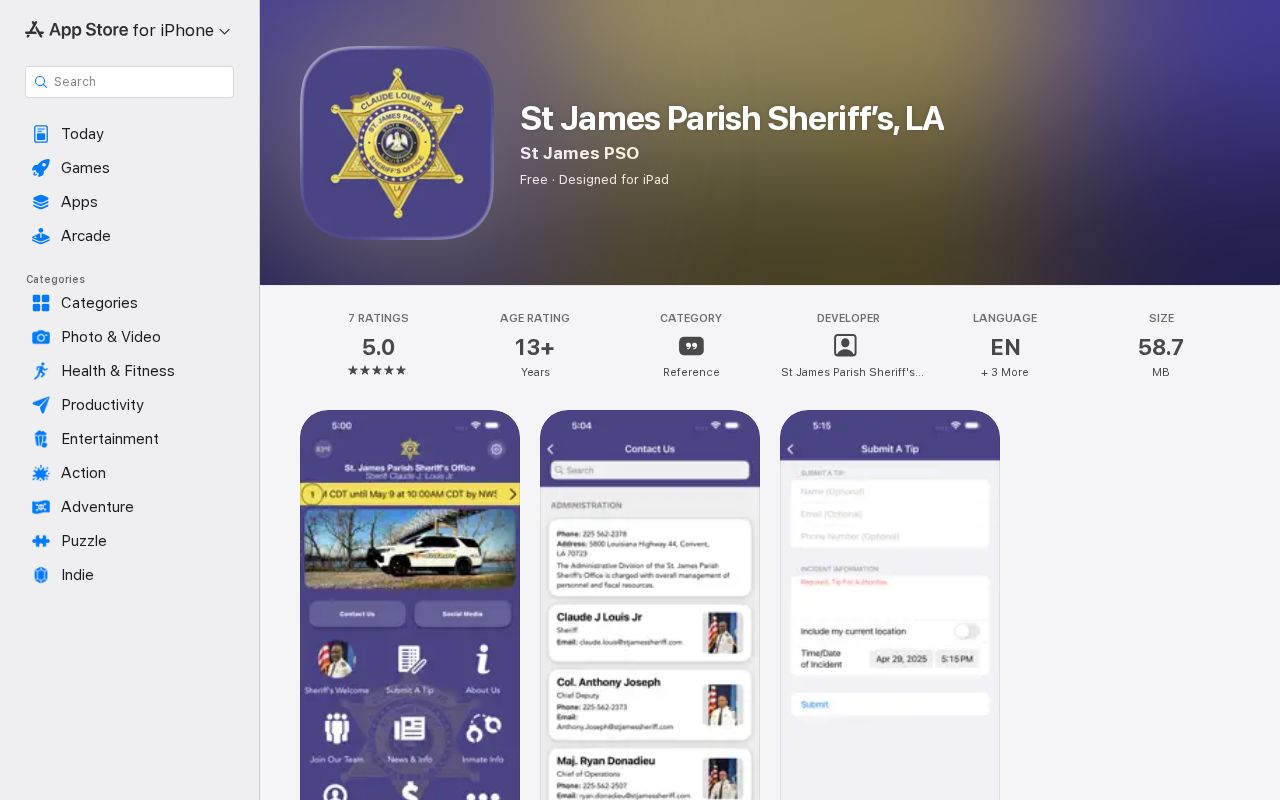 Gramercy criminal records access through St. James Parish Sheriff app