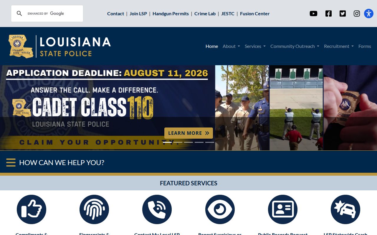 Louisiana State Police criminal history record information