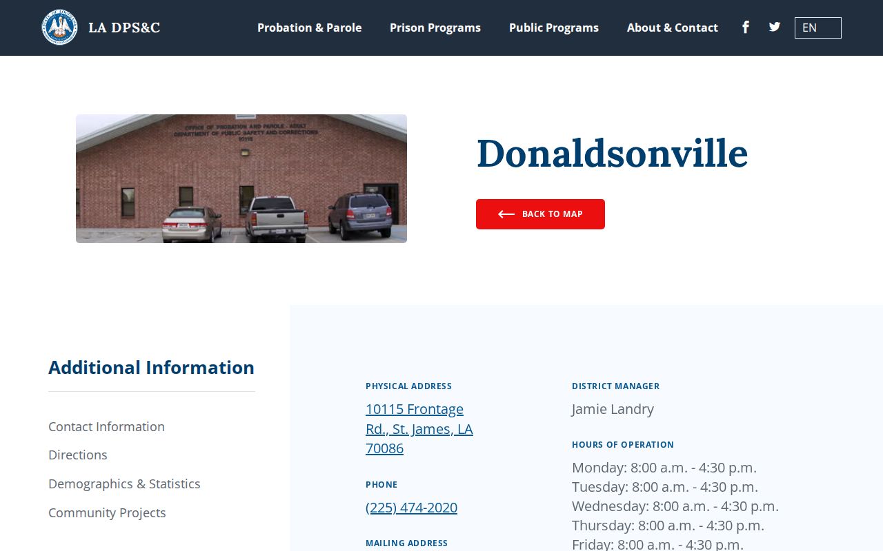 Lutcher criminal records probation and parole office