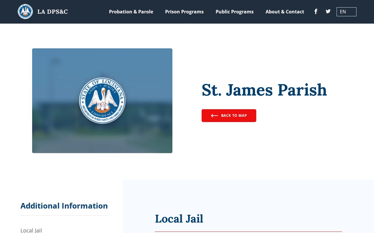 St. James Parish arrest and detention center contact directory