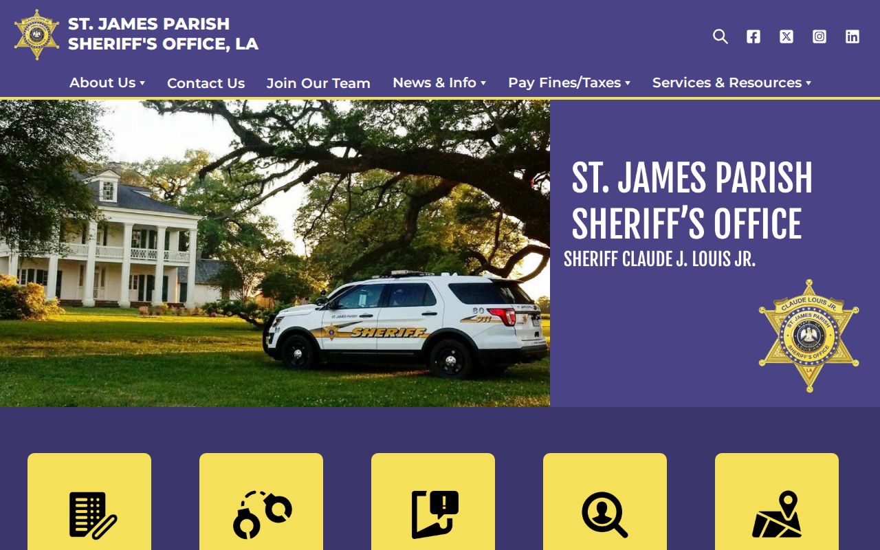 St. James Parish arrest lookup at the Sheriff’s Office website